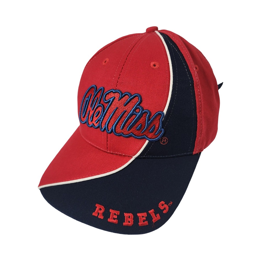 Ole Miss Rebels Hat Red Navy Blue‎ Adjustable NCAA Baseball Cap Embroidered Logo